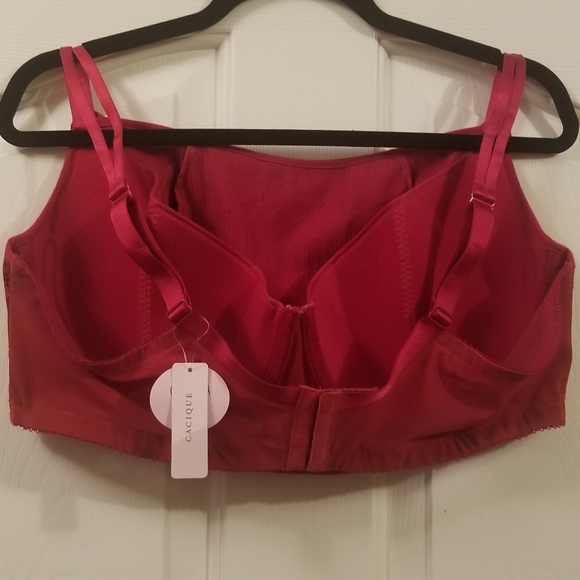 🆕 Cacique Ruby Red Sequin Cami Bra 46DD - Picture 5 of 6